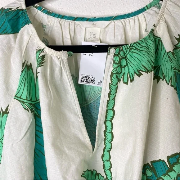 H&M Tropical Palm Leaf Tie Waist Mini Dress - Picture 9 of 9